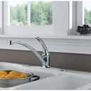 Delta Foundations Chrome Kitchen Faucet, Contemporary 3 Hole Kitchen Sink Faucet, Single Handle, Chrome B1310LF