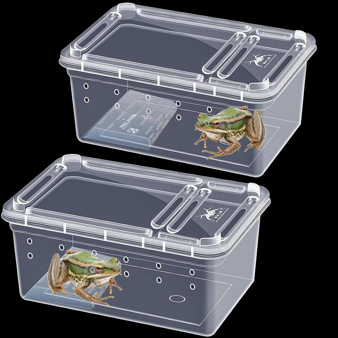 Critter Keeper Ant Farm Cane Toad Trap Little Live Pets Bug Catcher Kit for Kids Frog Habitat Turtle Tank Reptile Terrariums Lizard Cage Fish Bowl Beach Aquarium Catch and Release (2)