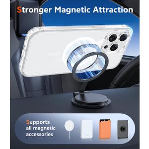 For iPhone 15 Pro Max Case: Clear Magnetic Phone Cases with Screen Protector Compatible with Magsafe Slim Anti Yellowing Rugged Shockproof Protective Transparent Cell Phone Cover (A-Clear