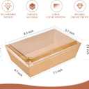 Ocmoiy 8 x 6 Inch Paper Charcuterie Boxes with Clear Lids, 20 Pack Disposable Take Out Paper Deli Food Containers Brown Bakery Boxes for Cake Slice, Cupcakes, Sandwiches, Cocoa Bombs