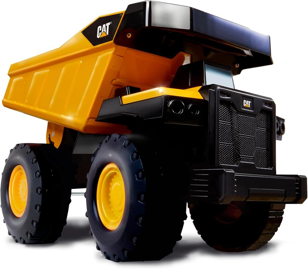 Cat Construction Toys, Steel Dump Truck 16" - Real Steel Body, Working Dump Bed, Oversize All-Terrain Wheels, Heavy-Duty Construction Vehicle for Indoor/Outdoor Play, Kids Ages 3 +