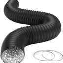 HealSmart 6" 8 Ft Aluminum Ducting Flexible, Heavy-Duty Four-Layer Protection with 2 Duct Clamps, Dryer Vent Hose for Heating Cooling Ventilation and Exhaust Fan