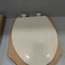 Bemis 1500EC 146 Almond Elongated Molded Wood Toilet Seat with Easy-Clean & Change Hinge