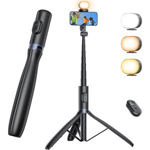 ANXRE 67.7" Selfie Stick Tripod with Light, NT99 Extendable Tripod Stand with Remote for Camera Phone Filming Vlogging, Travel Phone Tripod Compatible with Phone Camera Gopro