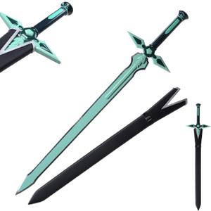 Fort Carbon Steel SAO Sword - Real Metal Handmade Cosplay Kirito Sword - Dark Repulsor/Black Elucidator/Blue Rose