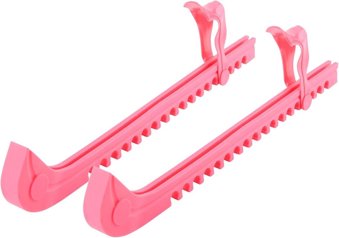 Cosmos 2 Pieces Ice Skate Guards Hockey Shoe Blade Covers Hockey Skates Blade Guards Ice Skating Protector Ice Hockey Equipment with Adjustable Buckle for Ice Skating, Figure Skates, Hockey (Pink)