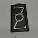 Z Metal Case for Samsung Galaxy S25 Ultra Frameless Aluminum Alloy Bumper with Magnetic Kickstand, Minimalist Shockproof Hard Cool Cover with 360Rotating Ring Holder Stand for Men, Natural