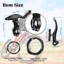 Bike Brakes Set, V-Type Bicycle Brakes, Universal Front and Rear Bicycle Brakes, Bike Tools Set Includes Inner and Outer Callipers Cables Lever Kit, Multi-Tool Wrenches(Black)
