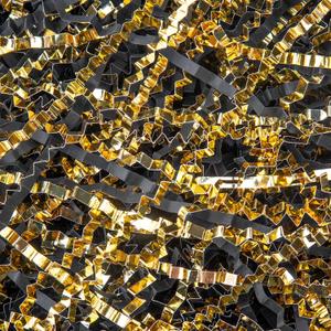 Caleihd 5.3oz Crinkle Cut Paper Shredded Paper for Gift Baskets Gift Boxes Filler, Wedding Birthday Christmas Easter Valentines Packing Wrapping Paper Gold&Black