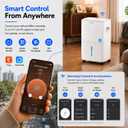 6000 Sq.Ft. Energy Star Dehumidifier for Basement, Max 100Pint/Day Smart WiFi Dehumidifier with Drain Hose, Voice & APP Control, Adjustable Humidistat for Home, Bedroom, Bathroom, Garage, RV(White)