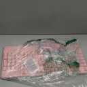 MEETION Wireless Keyboard and Mouse, FullSized Cordless Keyboard with Wrist Rest, 3 DPI Adjustable Mouse, Keyboard and Mouse Set with 2.4GHz USB Receiver, for PC/Computer/Laptop/Windows/Mac, Pink