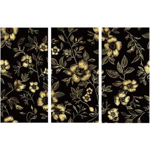 Gold Peonies Rub on Transfers for Crafts and Furniture 3 Sheet 6"x12" Vintage Flower Removable Peel and Stick Floral Wallpaper Waterproof and Durable Redesign Furniture Sticker for Wood