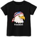 Boys 4th of July Shirt Girls Kids 250 Anniversary USA Shirts 1776 American Flag T-Shirt Patriotic Tops 2-8T (Black)