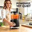 Simple Deluxe Food Processor 10.5 Cup, Multi-Functional Vegetable Choppers Food Grinder with Slicing Shredding Chopping Kneading, Suitable for Smoothie Fruit Dough, 2.6QT, Black