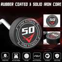 Rubber Coated Fixed Barbell, Pre-Loaded Weights Straight & EZ Curl Solid Steel Barbells, Weighted Bar for Weightlifting Exercise, Bodybuilding, Strength Training, Squat Rack & Bench Press, 20LB