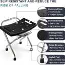 Shower Chair Seat, Stainless Shower Chair for Folding, Safety Anti-Slip Shower Bath Chairs for Seniors/Disabled by