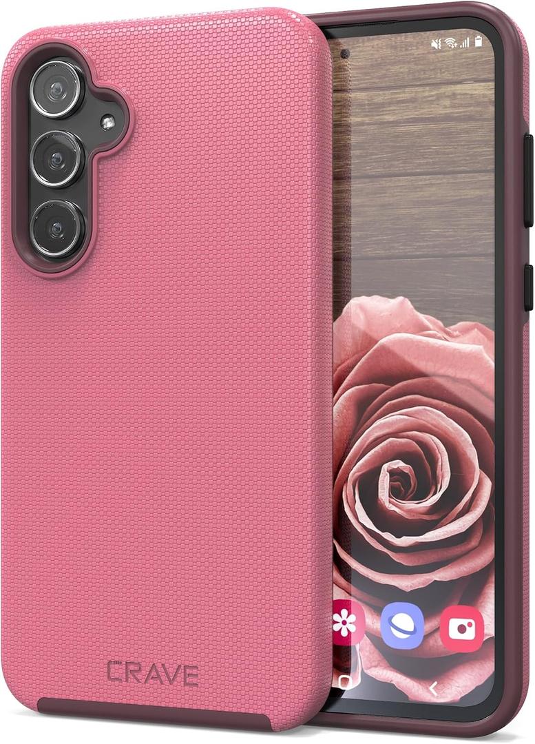 Crave for Samsung Galaxy A55 Case, Shockproof Protection Dual Layer Case for Galaxy A55 (6.6 inch) - Berry