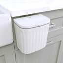Glad Roomate Under Counter Waste Bin | Space Saving Small Trash Can for Kitchen Cabinet, Bathroom or Office | Dual Lid for Ease of Opening, 7 Liter, White