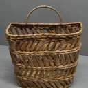 SHCMSADO Wicker Hanging Basket Handmade Woven Hanging Storage Basket Natural Wicker Decorative Baskets for House Garden Wedding Wall Decorations,12*5*12