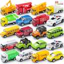JOYIN 20PCS Die Cast Pull Back Cars, Metal Toy Cars, Car Toys Bulk, Vehicle Set for Toddlers, Kids Party Favors, Cake Toppers, Stocking Stuffers, Race Cars Toys for Boys