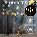 Macarrie 24 Packs Flameless Taper Candles Battery Operated Fake 11 Inch Long Candlelight LED Flameless Candlesticks Flickering Tapered for Spring Summer Wedding(Black)