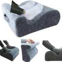 Ergonomic FootstoolTwo-Way Tilt Design with Heel & Arch SupportWide Non-Slip Foam Footrest with 3-Point Support, Removable Washable Cover for Office/Home, for Prolonged Sitting & Under-Desk Use
