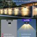 12 Pack Solar Fence Lights, Motion Sensor Outdoor Light with 3 Sided Lighting, 60 Lumens Fence Light Solar Powered, Solar Lights Outdoor Waterproof with 3000K/7000K Mode for Patio, Backyard, Fence (Black)