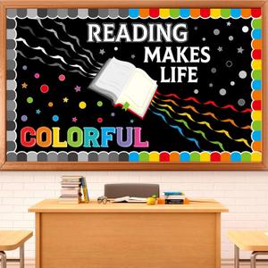 76Pcs 3D Reading Bulletin Board Decorations Library Reading Makes Life Colorful Cutouts Open Book Classroom Back to School Bulletin Board with Crepe Paper Rolls for Office Wall Chalkboard Decor 76Pcs 3D Reading Bulletin Board Decorations Library Reading Makes Life Colorful Cutouts Open Book Classroom Back to School Bulletin Board with Crepe Paper Rolls for Office Wall Chalkboard Decor