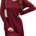 STYLEWORD Jumper Dress for Women UK Ladies Long Sleeve Tunic Dress Winter Knitted Pullover Casual Dresses S