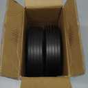 GICOOL 8" x 2" Flat-Free Solid Rubber Tire and Wheel with Ball Bearings and 5/8" Axle Bore Hole, 2" Offset Hub, For Hand Truck Dolly Trolley Garden Wagon Cart Generator Replacement Tire, 2 Pack