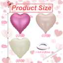 2 x Pink White Heart Balloons, 12 Pcs Cream Foil Balloons, 18 Inch Baby Pink Heart Balloon for Valentines Decorations Birthday Baby Shower Wedding Party Decorations