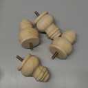 2 3 4 Inch Wooden Furniture Legs, Solid Wood Unpainted Replacement Furniture Legs, Ottoman/Loveseat Replacement Legs, Cabinet Legs/Desk/Sofa/Bookcase Round Bun Feet Set of 4 (3 Inch)