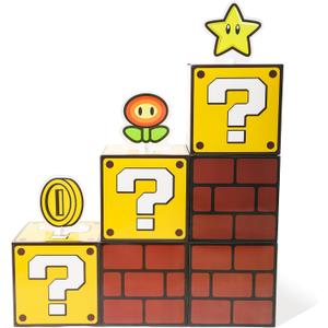 6PCS Big Question Brick Party Boxes, Question Brick Boxes and 6 Set Centerpieces for Kids Boys Girls Birthday Party Decorations,Christmas Halloween Classroom Supplies Favors.(11.8 x 11.8 Inch)