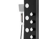 ROVOGO Shower Panel Tower System with Rainfall Waterfall Shower, 5 Body Jets and 3-Setting Handheld, 304 Stainless Steel Shower Column Wall-Mount, Black