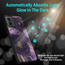 for Moto G Stylus 5G 2024 Case,Cute Flower Slim Fit Glow in The Dark Hybrid Hard PC Soft TPU Shockproof Drop Protective, Phone Case for Motorola G Stylus 5G 2024 Purple Gold Rose