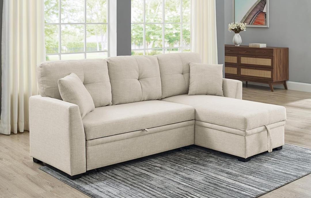 Modular Sleeper Sectional Sofa with Storage