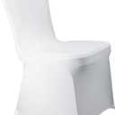 WELMATCH White Stretch Spandex Chair Covers - 12 pcs Wedding Party Dining Scuba Elastic Chair Covers (White, 12)