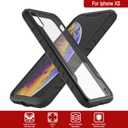 Punkcase iPhone Xs [Armor Stealth Series] Ultra Thin & Protective Military Grade Multilayer Cover W/Aluminum Frame [Clear Back] Ultimate Drop Protection for Your iPhone Xs (5.8") (2018) (Black)