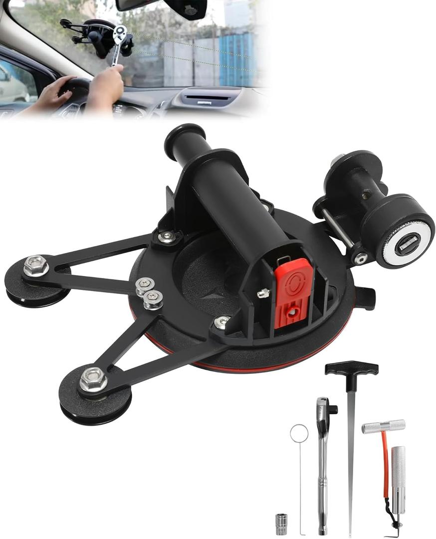 Krysolad Upgrade Auto Windshield Glass Removal Tool Kit, Without Cutting line, Dual-Cutting, Auto Glass Cut Out Tool with Locking Function, with Threader and Windshield Cutter for Cars and Trucks