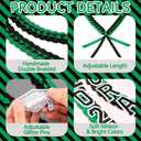 Graduation Leis 2026, Class of 2026 Grad Ribbon Leis with Pins, Grad Necklace Handmade Braided Necklace, Graduation Gifts for Women and Men (Black & Green)