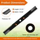 1758878BMYP Mower Blades Compatible with Ferris Snapper Simplicity 42 Inch Decks ZTX 25 SPX2342, High Lift Blades Fit for ZT2342 SPX2542 ZTX200 ZT2342 2691281 ZPX2342, 2 Pack