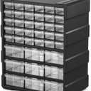 SSRTK Drawer Organizer for Garage Building Bricks Storage,Thicker Craft Organizers Storage with Dividers Labels for Hardware,Screws,Nuts Bolts,Teacher Toolbox,Charms,Beads,Craft,Scrapbook