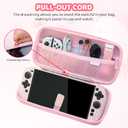 RHOTALL Cherry Blossom Carrying Case for Nintendo Switch 2,Cute Sakura Protective Travel Case,Pink White Flower Dockable Shell Cover for Switch 2,Screen Protector,Shoulder Strap,2 Thumb Caps-Girls