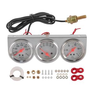JDMSPEED 2 inch Triple Gauge Set - Oil Pressure, Water Temp, Volt Meter (Oil: 0-100 PSI, Water: 100-280F, Volt: 8-16V) - Fits GM, Ford, Mopar & More