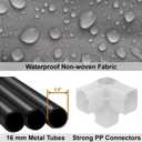 Portable Closet Wardrobe for Small Room, 35-Inch Clothing Organizer Storage Rack with 2 Clothes Hanging Rods and 4 Shelves, Non-Woven Fabric Cover, Black