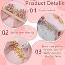 FINGERINSPIRE Rhinestone Applique Golden Sewing Applique 8.67x2.56x0.2inch Crystal Color Wedding Craft Rhinestone Applique Flower Leaves Rhinestone Applique for Wedding Dress Bridal Belt Decor