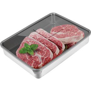 Deli Meat Container for Fridge,Bacon Container for Refrigerator304SS Airtight Food Storage Container,Stackable Fridge Organizer with Locking Lid (BPA Free)