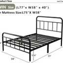 14Inch Metal Bed Frame,Twin Size Bed Frame with Storage Space,Heavy Duty Sturdy Mattress Foundation,Easy Assembly,No Box Spring Needed,Twin