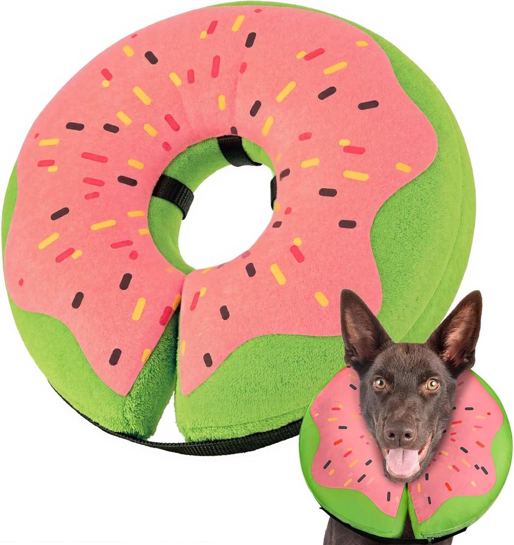 Gimars Large Inflatable Dog Cone Alternative Dog Donut Collar After Surgery, Soft Dog Neck Pillow Recovery Cone, E Collar and Elizabethan Collar Alternative for Medium and Large Dogs