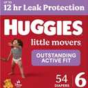 Huggies Size 6 Diapers, Little Movers Baby Diapers, Size 6 (35+ lbs), 54 Count